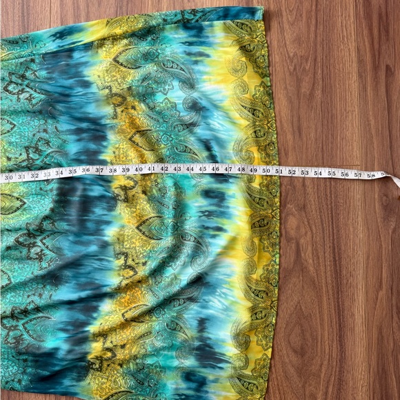 Vintage Y2K Size L Strapless Maxi Dress Rainbow Boho Tye-Dye Paisley Fairy - Picture 10 of 11